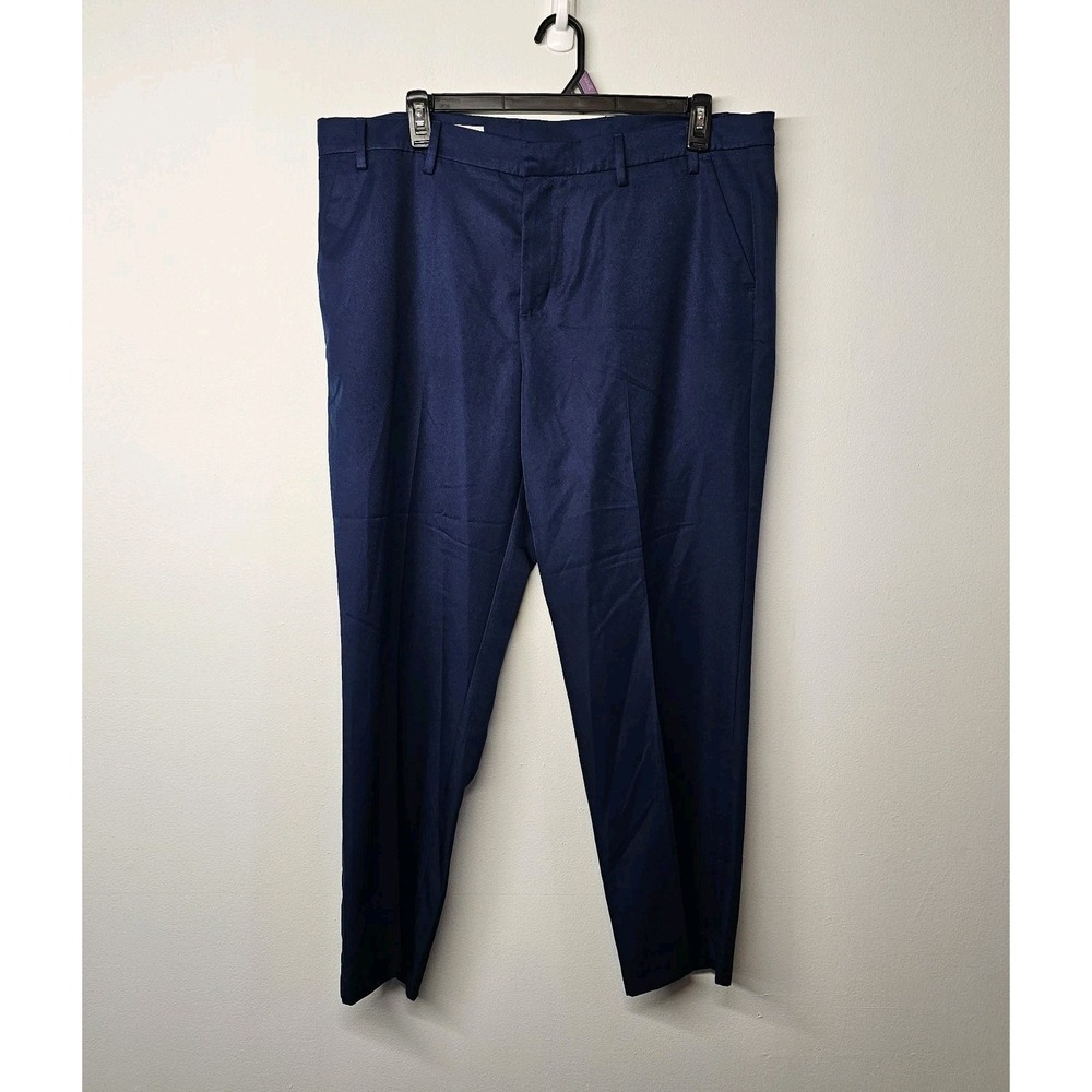 Perry Ellis Portfolio Mens Modern fit Dress Pants 40x30 Navy Blue Career EUC